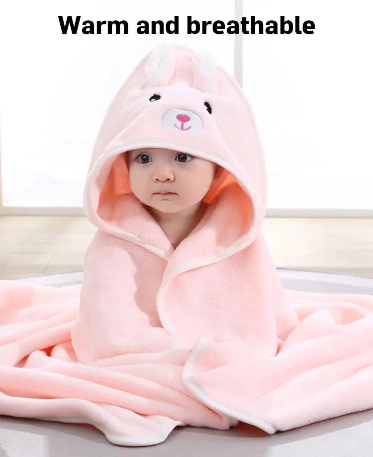 High Quality Organic Cotton Thick Hooded New Born Girls Boy Poncho