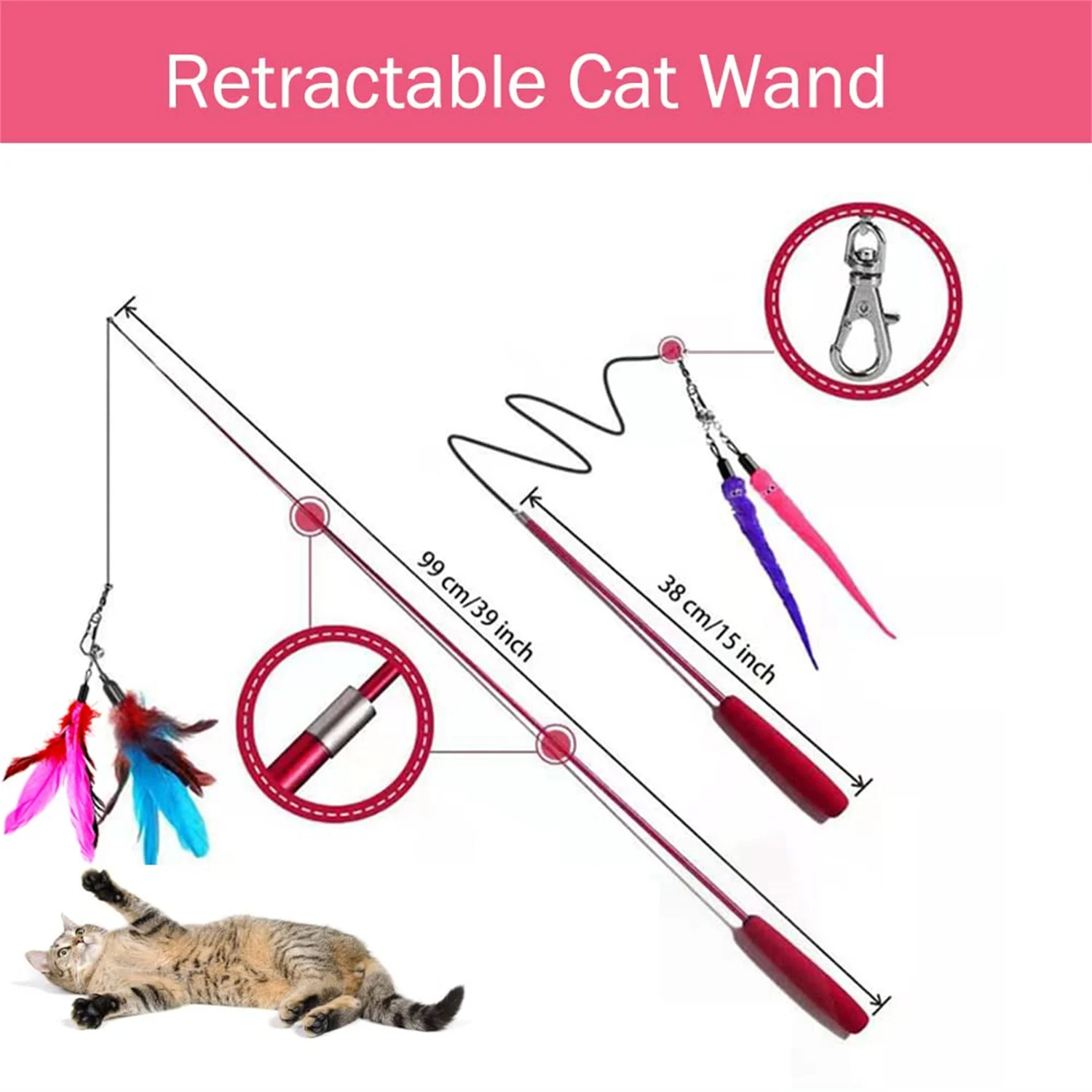 Petfountain Cat Teaser Stick - Interactive Fun & Sustainability