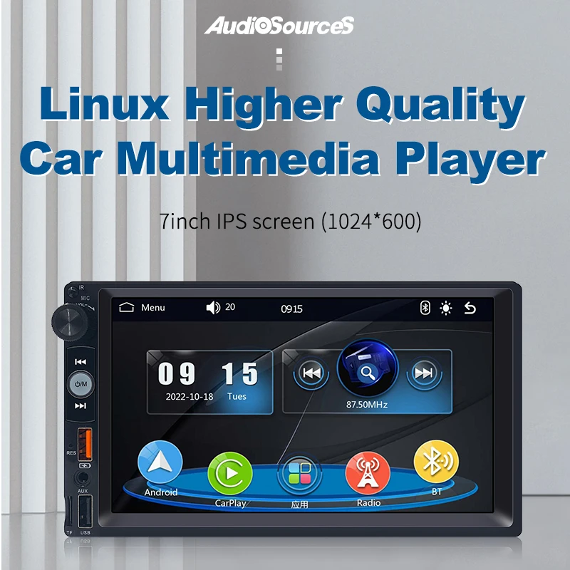 格安モデルF133 2DINカーステレオ 7インチHDカーラジオ BT FM