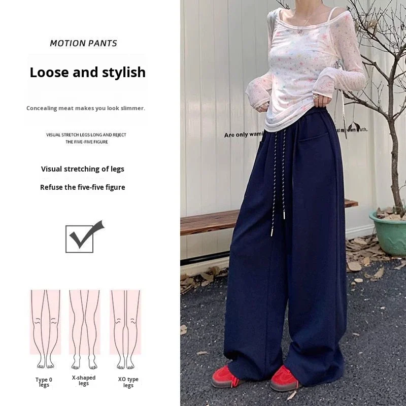 Cross-border Wholesale Lazy Style Regular Vintage European Cotton Velvet High-waist Boot Cut Drape Casual Pants Women