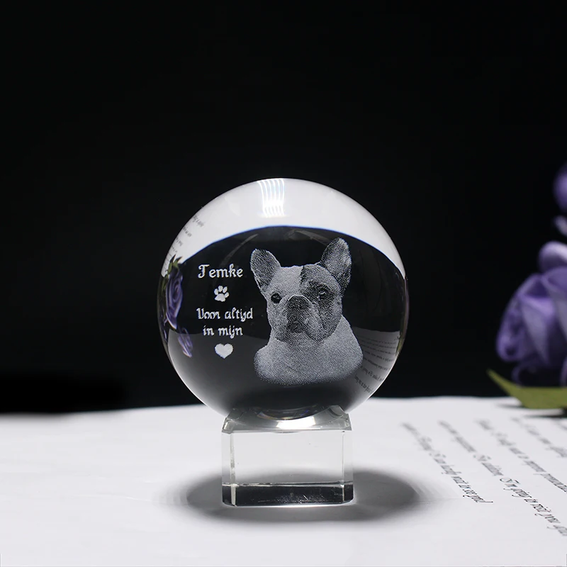 Bola De Cristal Personalizada Con Base LED - Grabado Con Foto Y Texto | Regalo Para Futuros Padres, Bodas, Cumpleaños