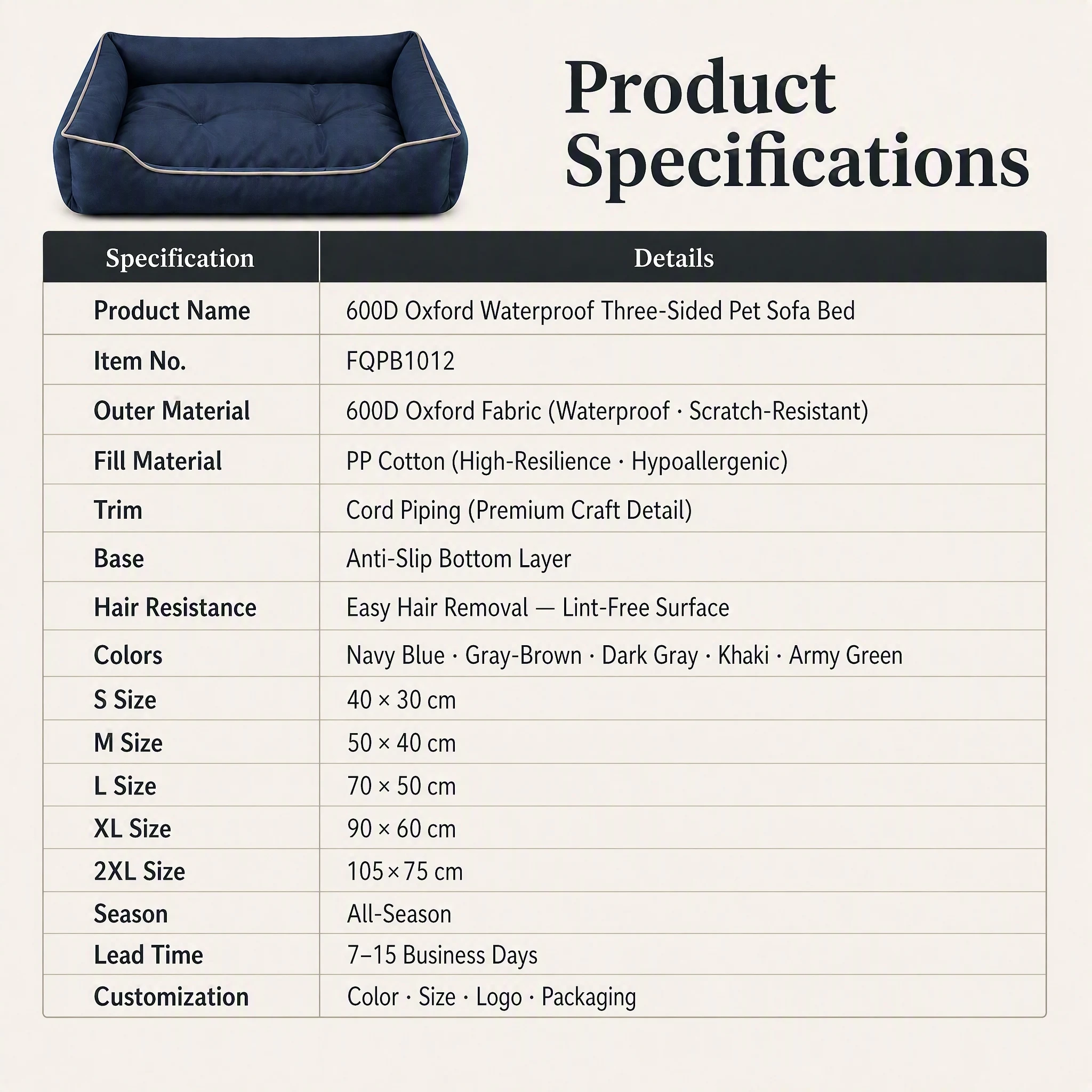 Waterproof Oxford Pet Sofa Bed Scratch — Product details 3