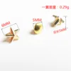 Size 12 6mm light gold five-pointed star rivet