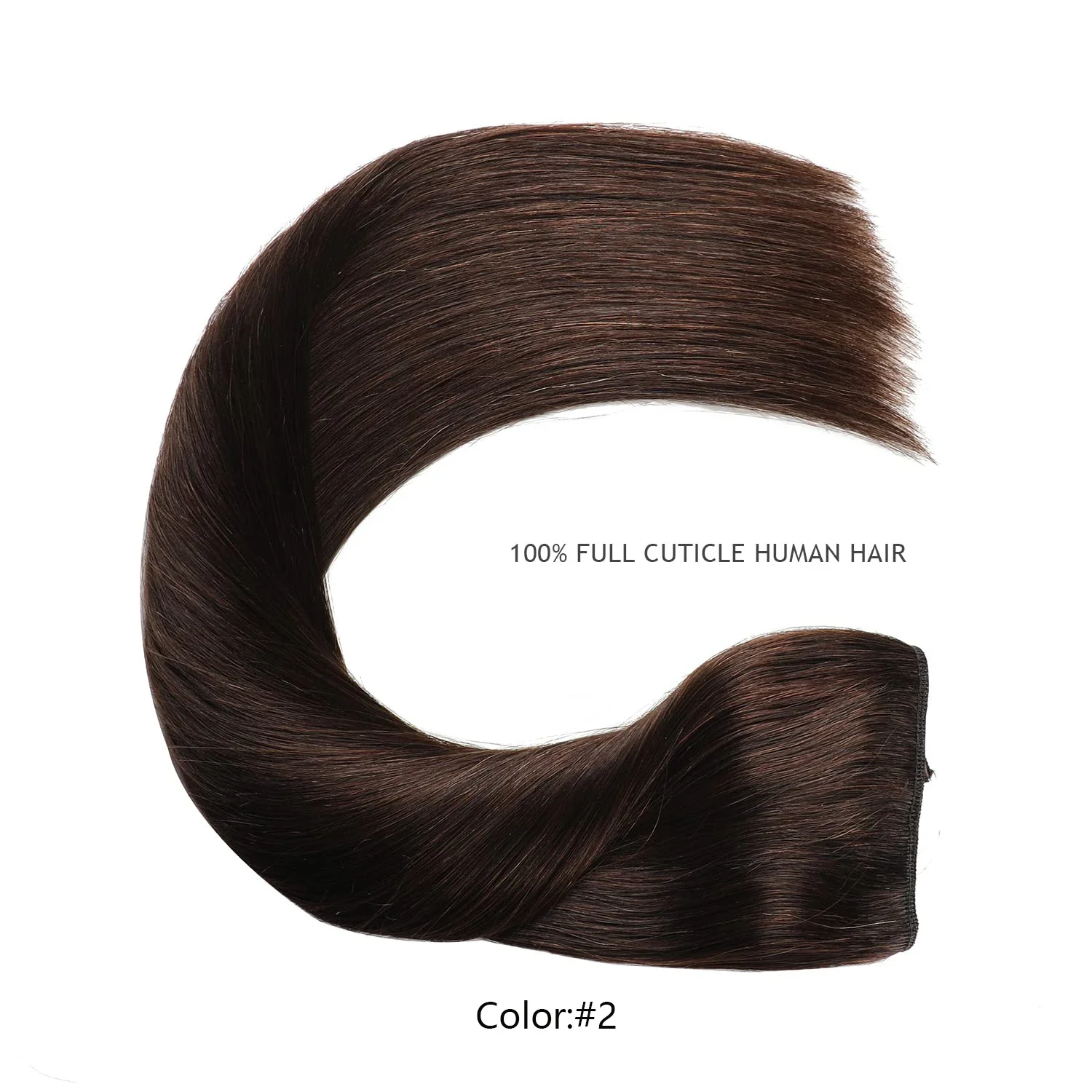 Invisible Fish Line Hair Extensions Real Human Hair Headband Dark Brown #2_voghion.com