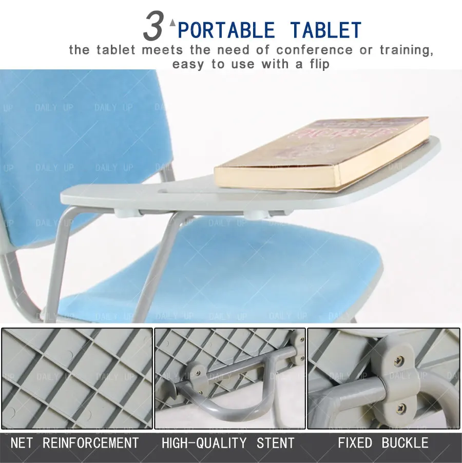 College Padded Chair Ventilated Children Study Chair with Tablet Chair Upholstered