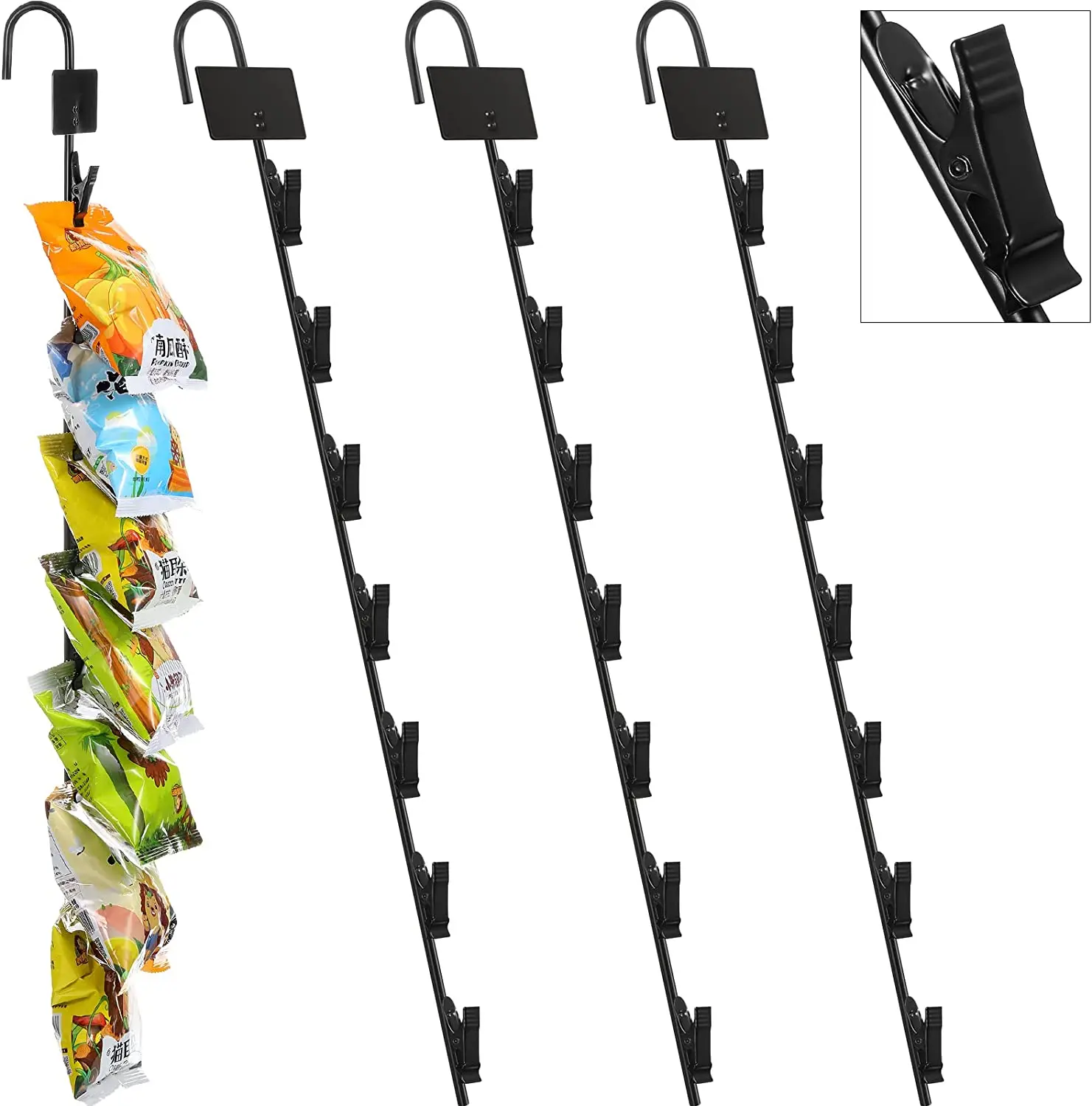 Retail Plastic Metal Merchandising Hanging Merchandise Display Clips Strips