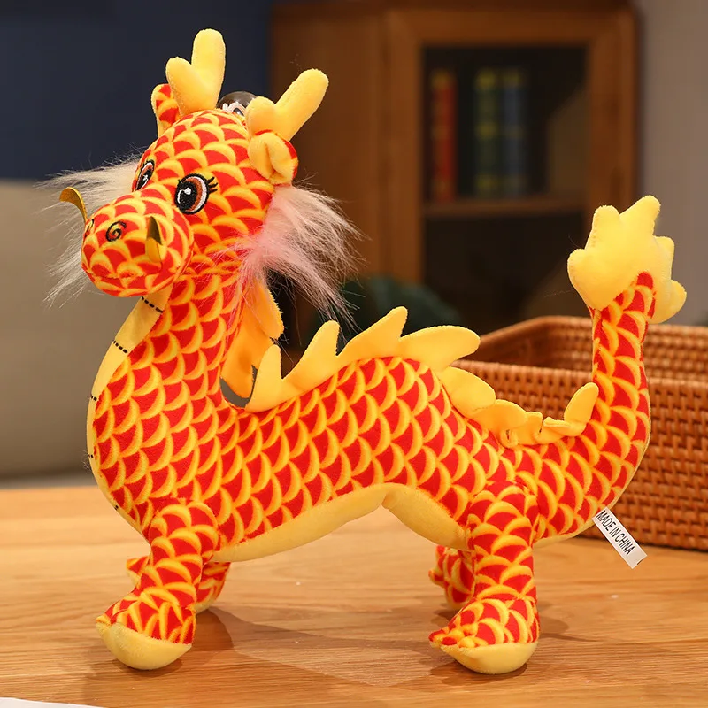 Newly Designed China Lunar Year Dragon Mascot Stuffed Red Dragon Toys