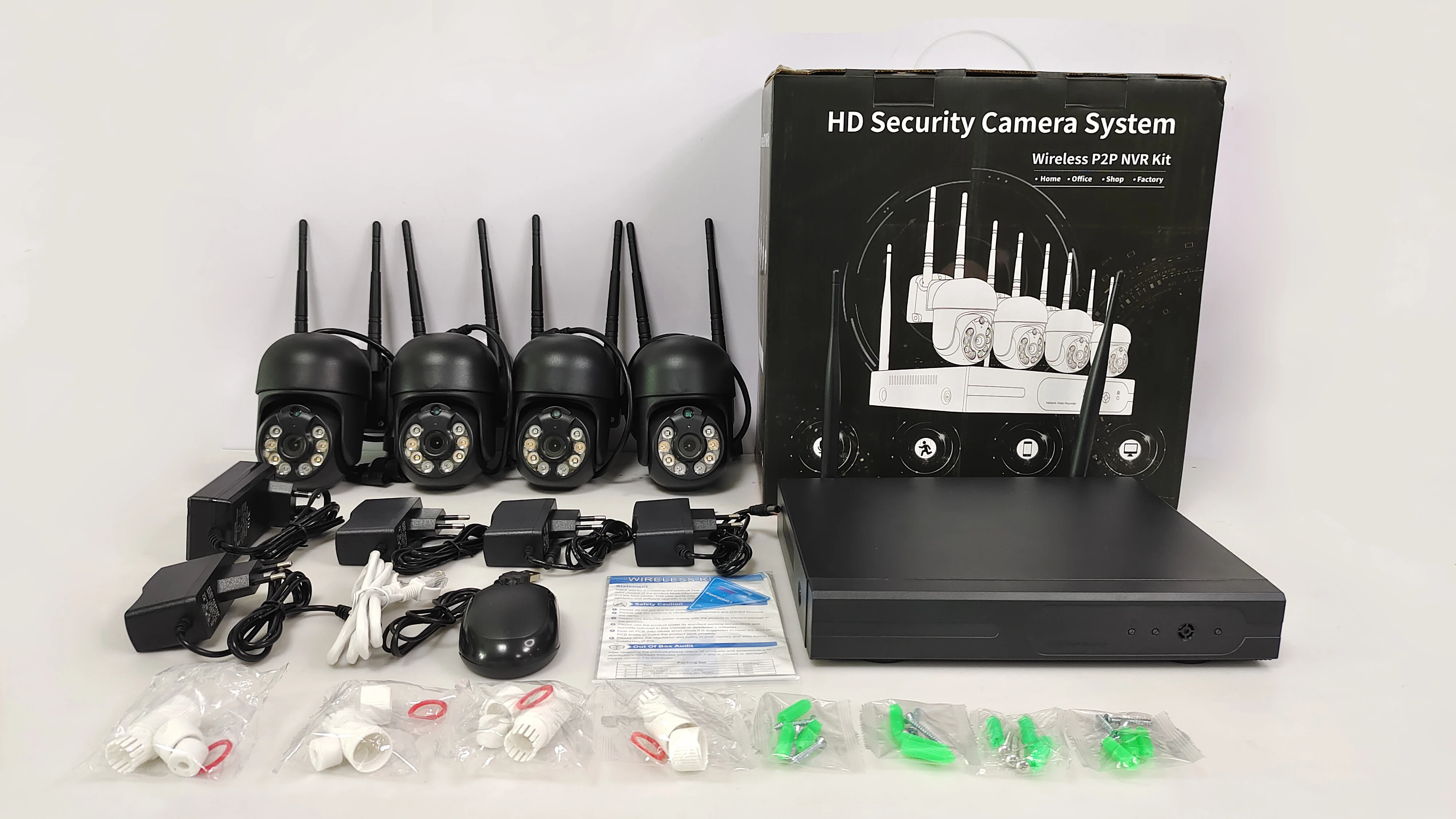 ⭐️未使用⭐️4CH WIFI NVR KITS 防犯カメラ EseeCloud 4CH wifi nvrカメラキット5MPネットワーク3MP屋外