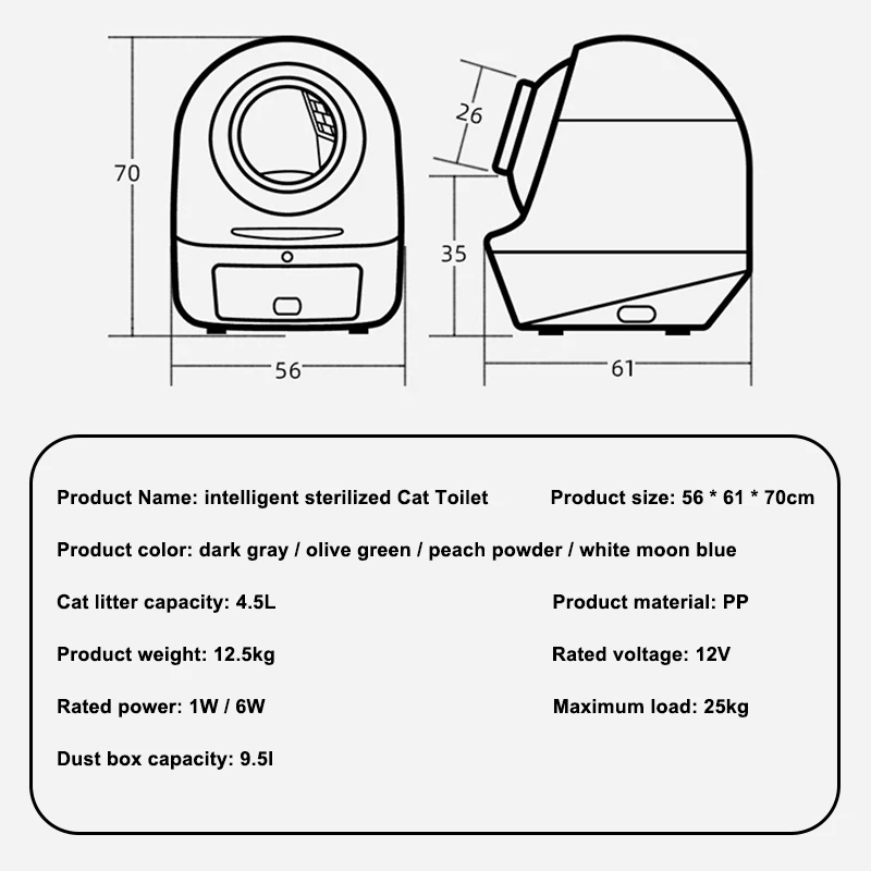 Automated Cat Litter Box Big Electric Self Cleaning Litter Box For Cats