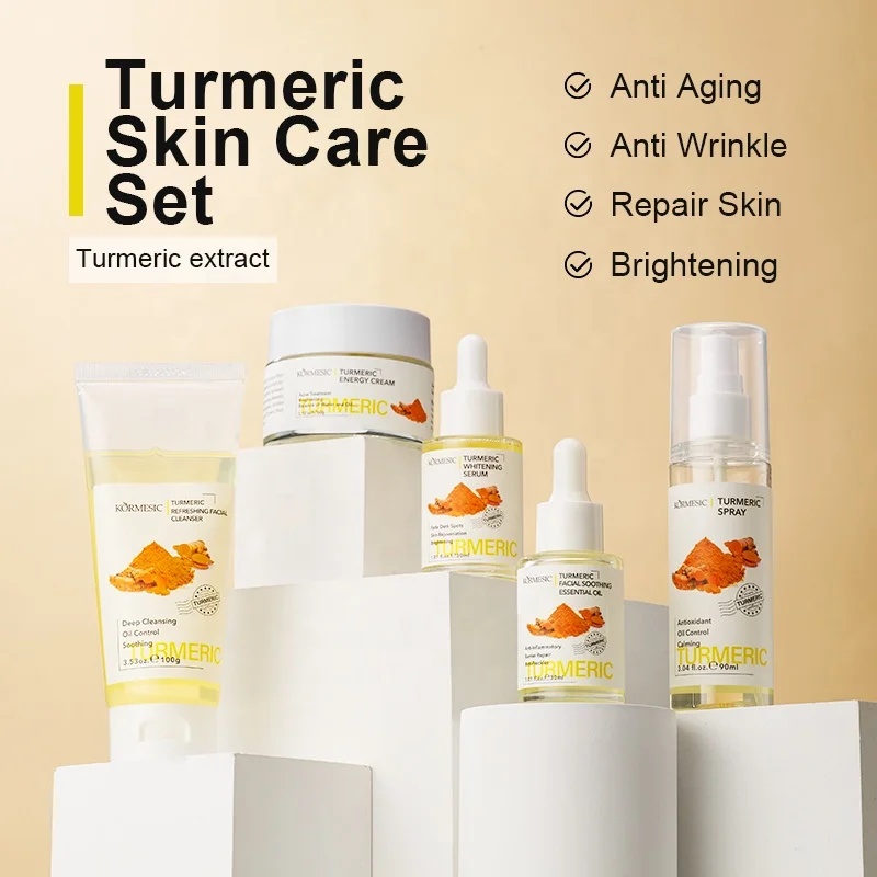 KORMESIC Organic Facial Turmeric Skin Care Set - Anti-aging