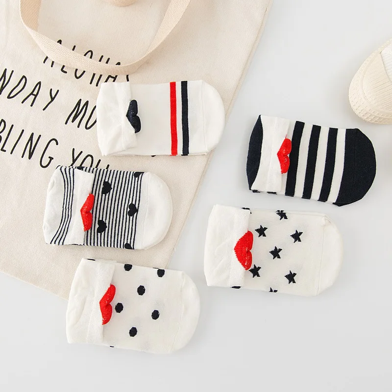 trainer socks with hearts on the back