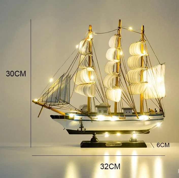 Скандинавская деревянная модель парусника, Креативные украшения, настольный домашний декор