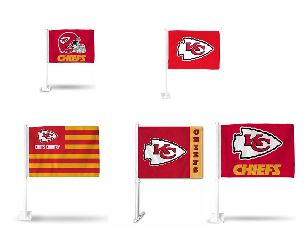 Wholesale Custom NFL Kansas City Chiefs Car Window Flag With Pole  -12*18inches From m.