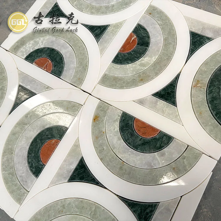 Hot Sale Waterjet Cutting Marble Mosaic Tile For Interior Wall or Floor