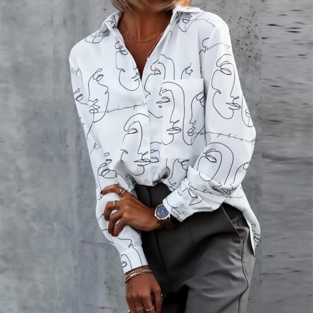 Wholesale Blusa blanca manga larga para mujer, a la moda, 732172 From