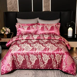 Best Selling 4 Piece Duvet Cover Set, Ultra Soft Temperature Regulating Jacquard Quilt for Home