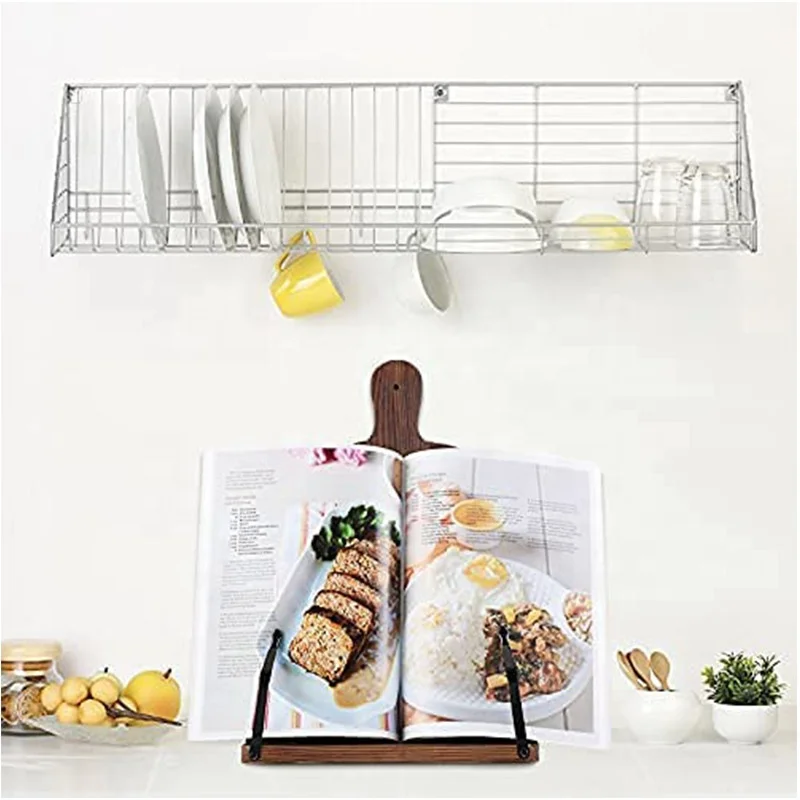 Подставка для кулинарии, деревянная подставка для разделочной доски, держатель для планшета в деревенском стиле с нескользящей подставкой