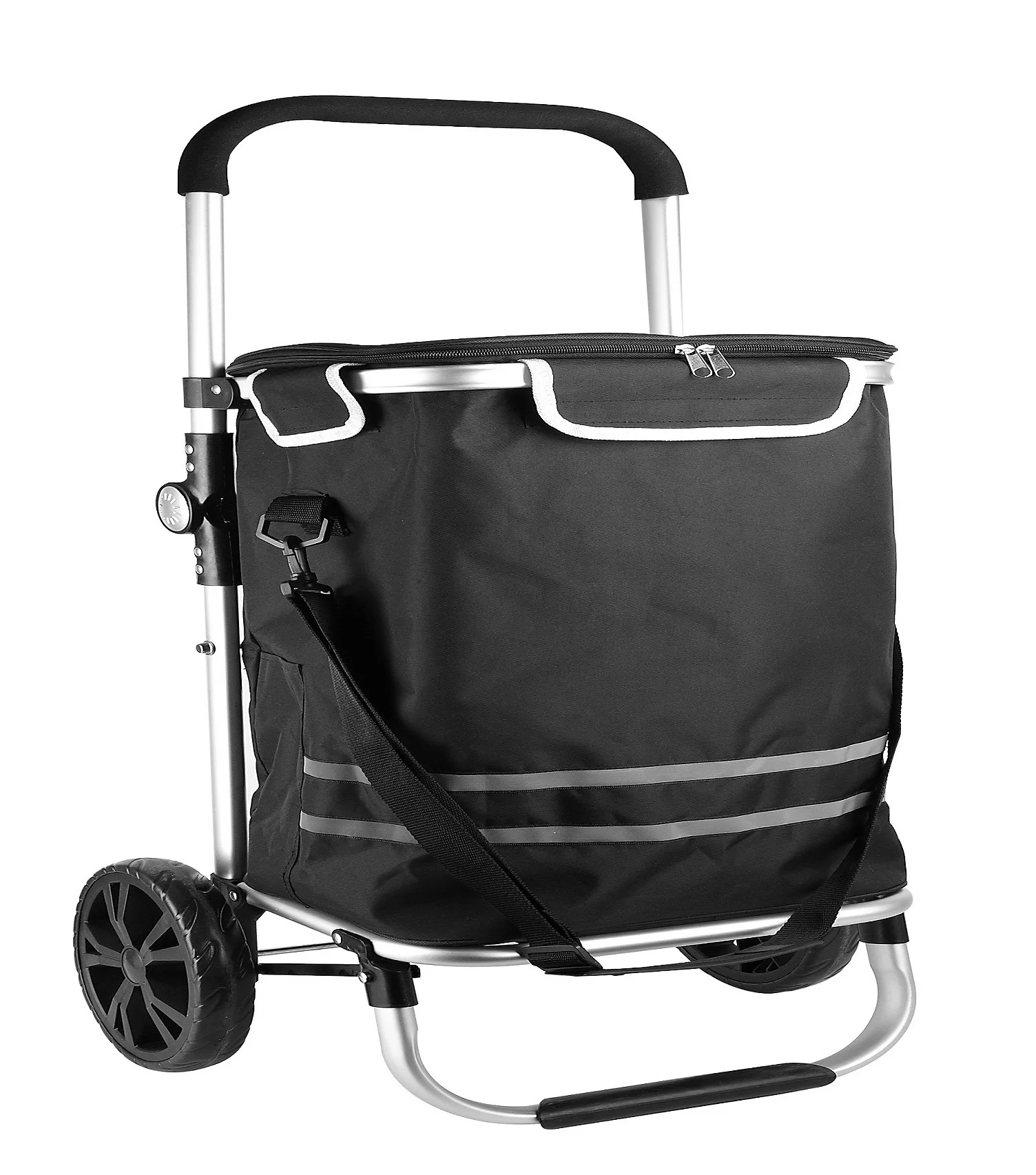 Handle Folding Grocery Shopping Bag Trolley with Big 21cm Wheel