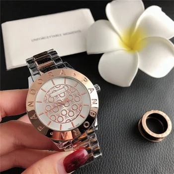 Luxury Quartz Women's Watch with Brown PU Leather Strap and Alloy Case Creative Fashion Brand Wristwatches Business Style