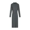 Robe longue tricotée gris foncé
