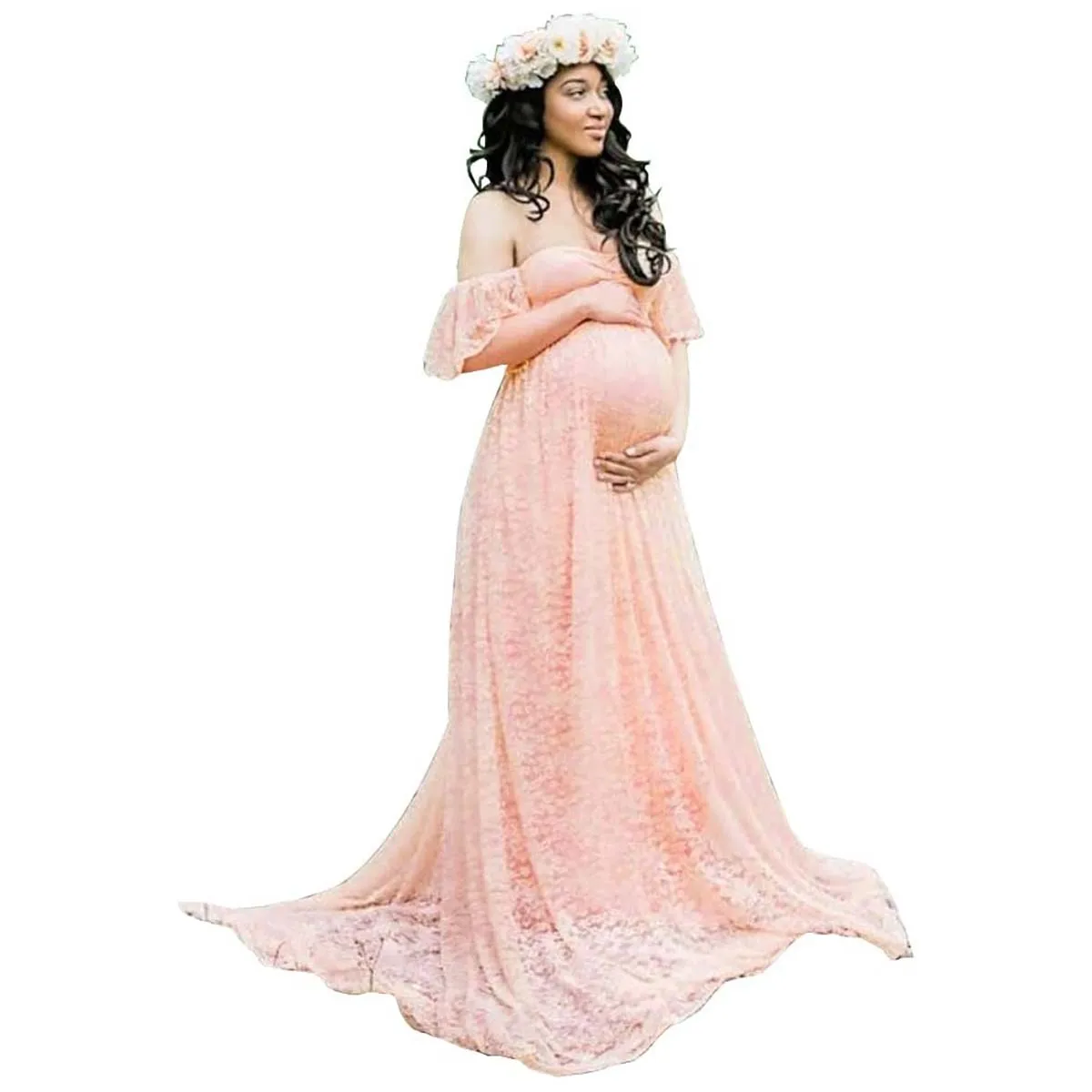 Top Sales off Shoulder Tulle Elegant Slim Fit Gown DGPD-001