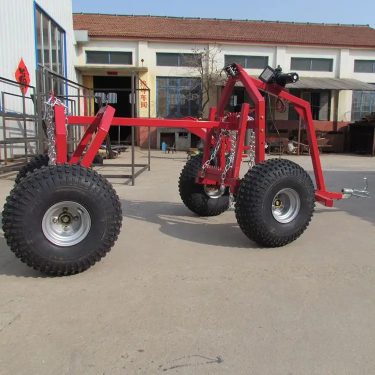 Logo Customization Machine Drawbar Atv Log Trailer Forest Equipment Farm Tractor Trailer With Crane