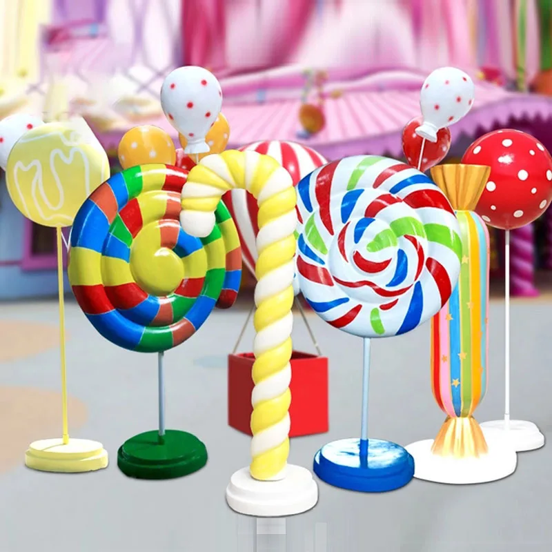 Candyland Candy Props Giant Fiberglass Candy Lollipop Decor Sculpture ...