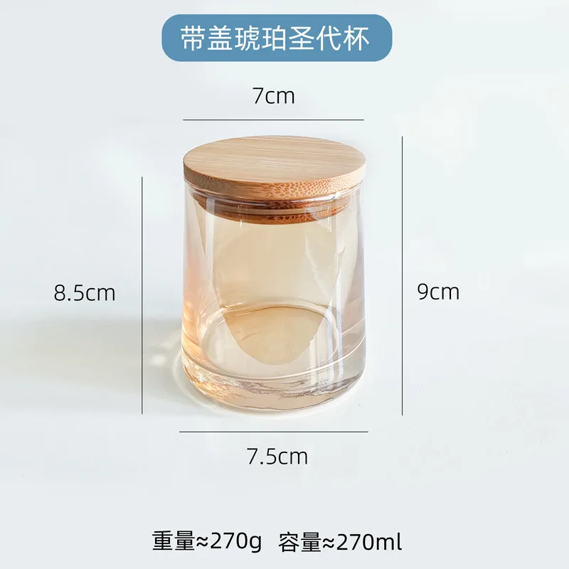 Choice Fun Simple Transparent Stock DIY Candlestick Holder Ornament Ashtray Colorful Sundae Jar Amber Scent Christmas Glass