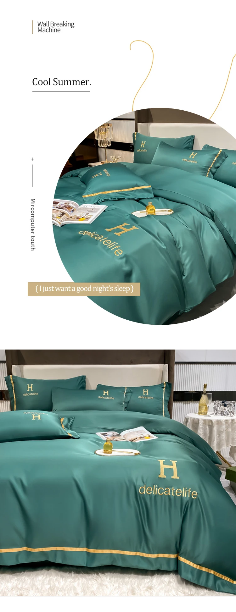 Wholesale Washed Embroidery Bed Sheets Sets Bedding Satin Soft Like