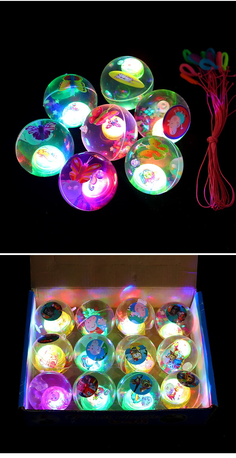 2023 Hot Selling6.5 Elastic Crystal Ball Glow Bouncy Ball Flash ...