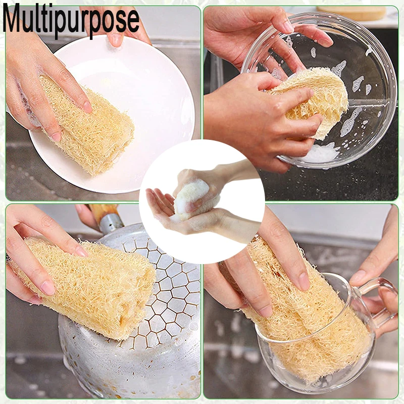 100 Organic Loofah Sponge Natural Dish Scrubber Shower Loofah Sponge