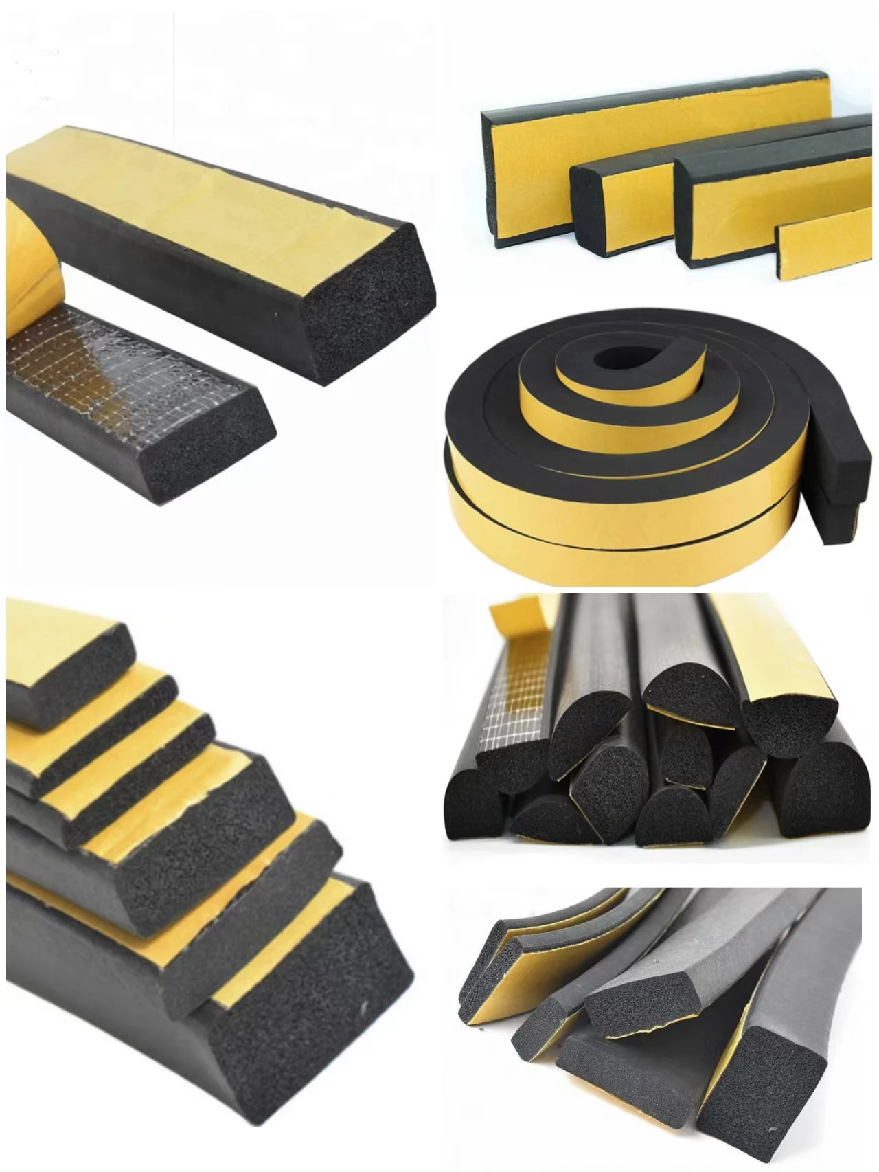 Epdm Yellow Self Adhesive Tape Closed Cell Epdm Adhesive Sponge Foam