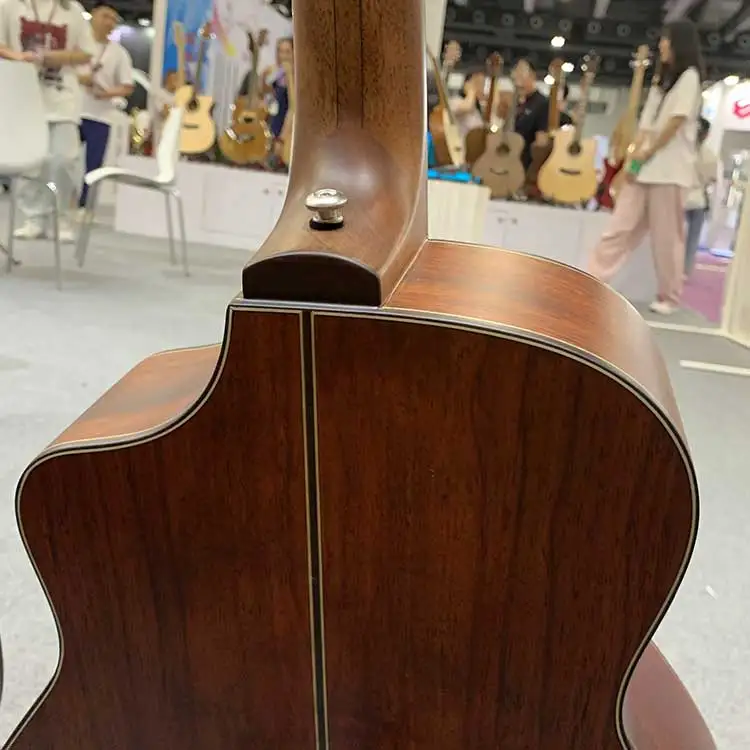 High End Luxars Custom All Solid Grade a Spruce Basswood Acoustic Guitar Round Frets Guitar