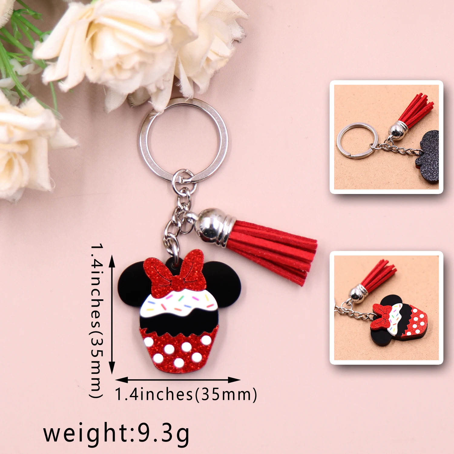 Syasibo jewelry KHS294KH1240 1piece New product CN Ice Cake Mouse Head cute Acrylic Keychain manufacture