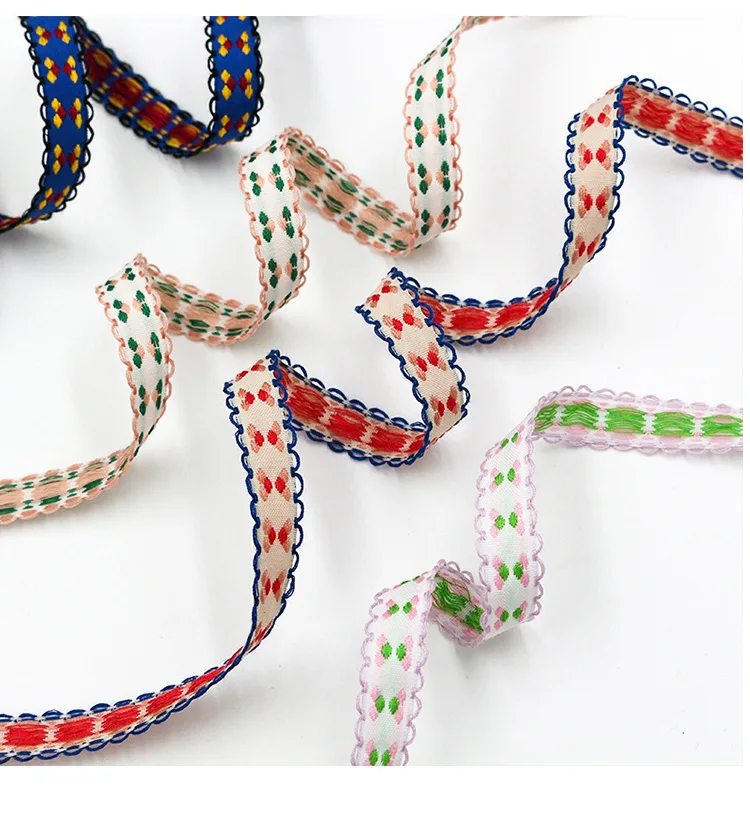 Embroidered 1.2cm Lace bing Decoration Jacquard 2.0cm Colorful Trim