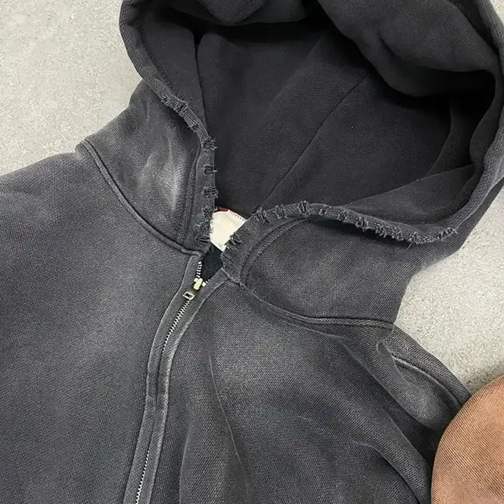 Custom Streetwear Heavyweight French Terry Blank Oversized Mens Vintage Acid Wash Sun Faded