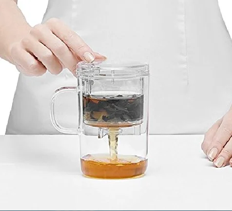 500ml Press Button Modern Design Borosilicate Glass Teapot With Infuser