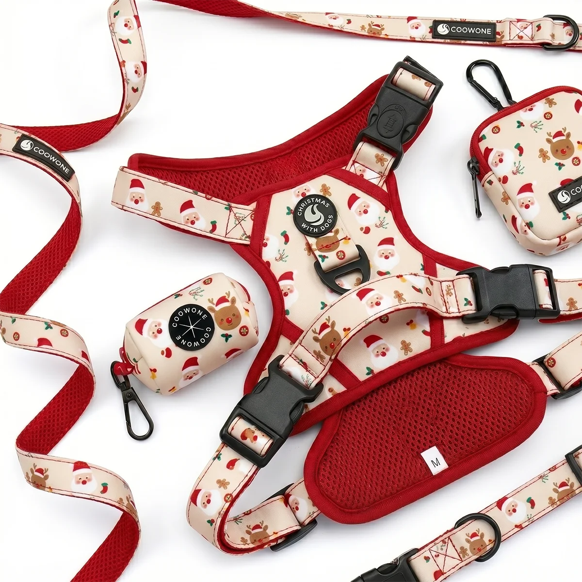 Wholesale Custom Christmas Dog Harness Set | OEM Cartoon Pattern | coowone He298ae048146412a9a329fb191916c9aO