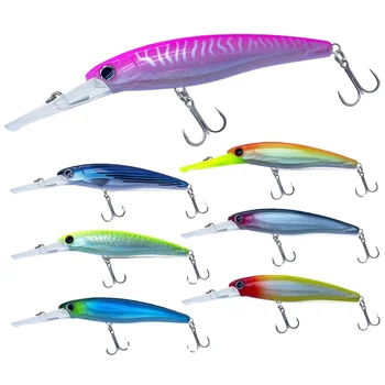 Sea Fishing Trolling Artificial Hard Bait Floating Stainless Steel 140mm 160mm 180mm Minnow Lure Southern Oil Green – Minnow – view 5