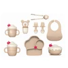 Ensemble en silicone pour enfants couleur primaire cerise (ensemble de 8 pièces)