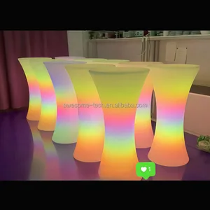 Home Commercial Furniture Led Rental Bar Table for Outdoor and Indoor Waterproof PE Plastic Modern Garden Furniture