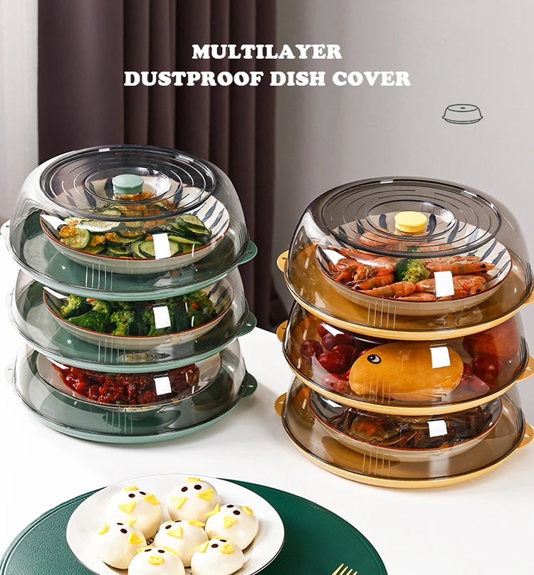 multi layer food cover stackable plate