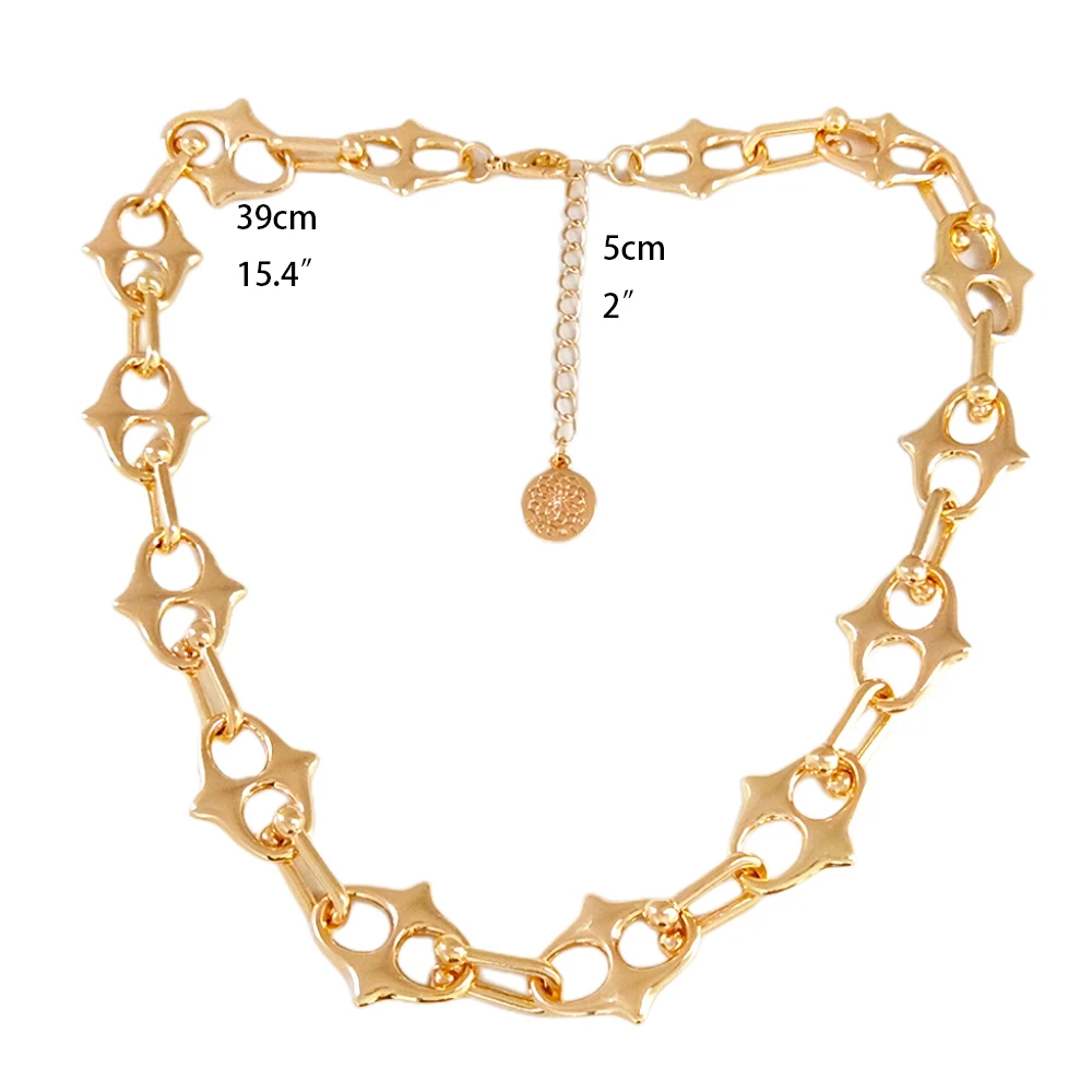 product factory custom 18k gold plated womens geometric chain choker necklace classic style alloy jewelry anniversary wholesale-1