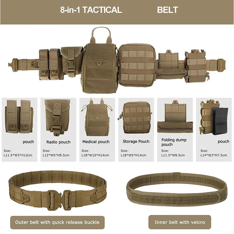 Tactical Belt Camping and Everyday Use Quick Release Rigger Belt Adjustable Heavy Duty Tactic Waist Belt Modular Equipment
