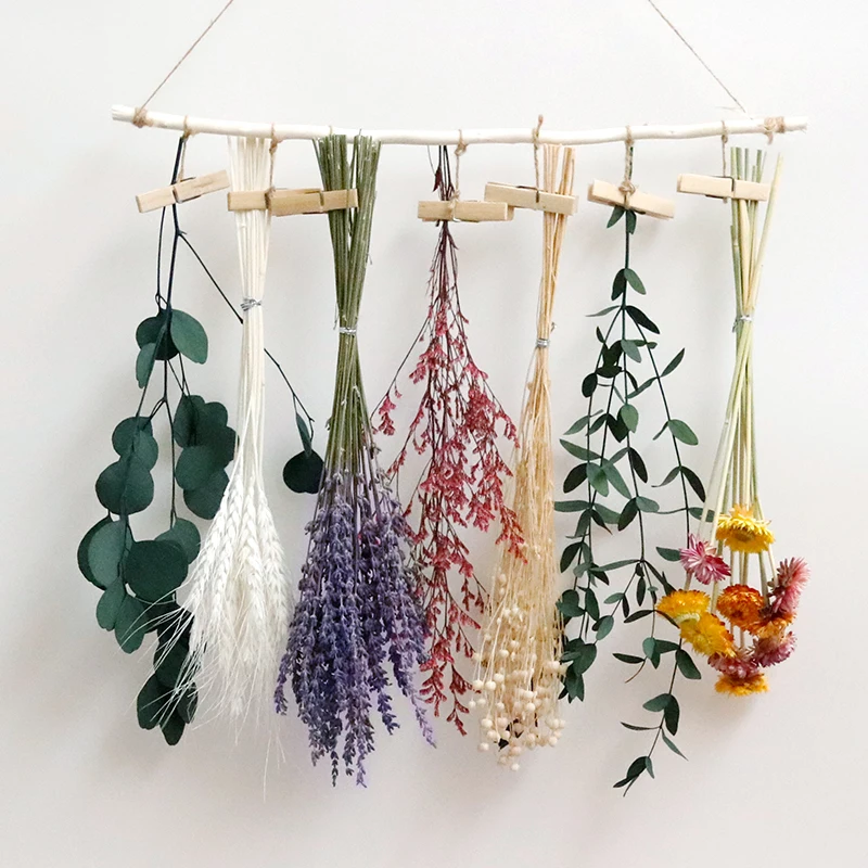 Herb Drying Rack Hanging, Rustic Hanging Wall Decor - Drying Rack Holds