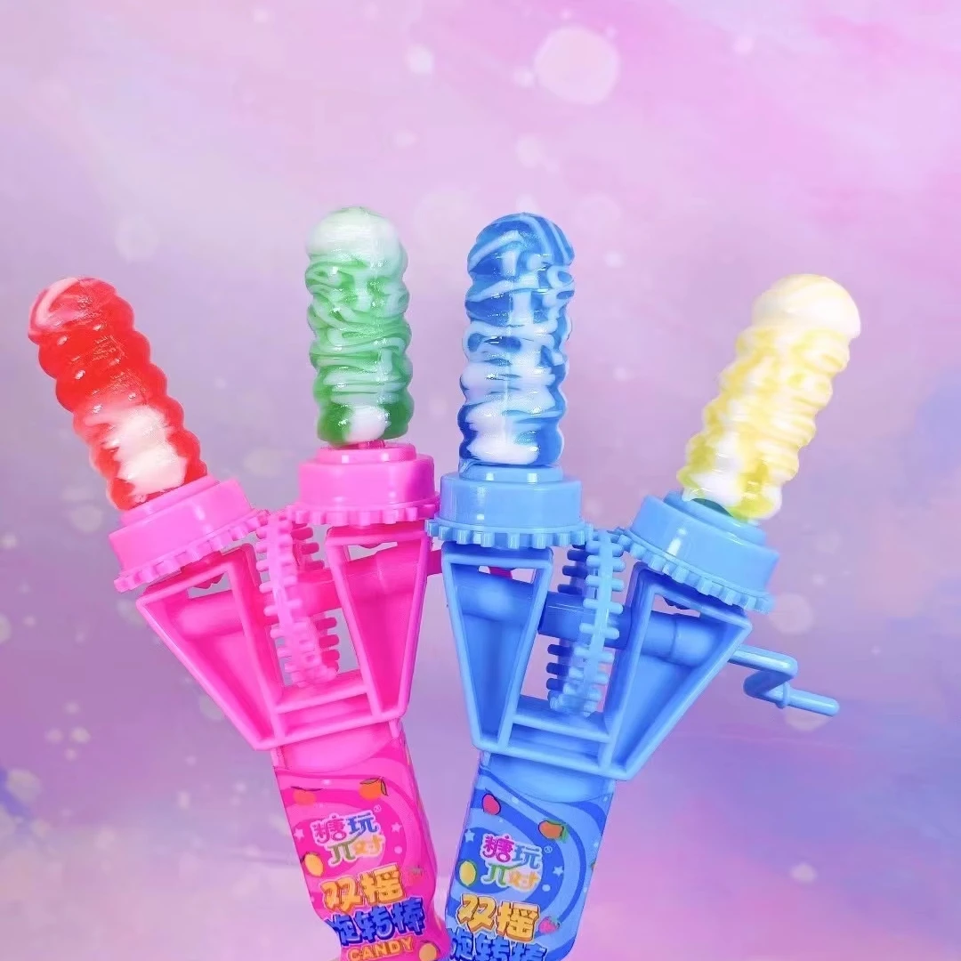 New Arrival Hard Candy Funny Hand Rotating Double Spinning Candy Toys for  Kids