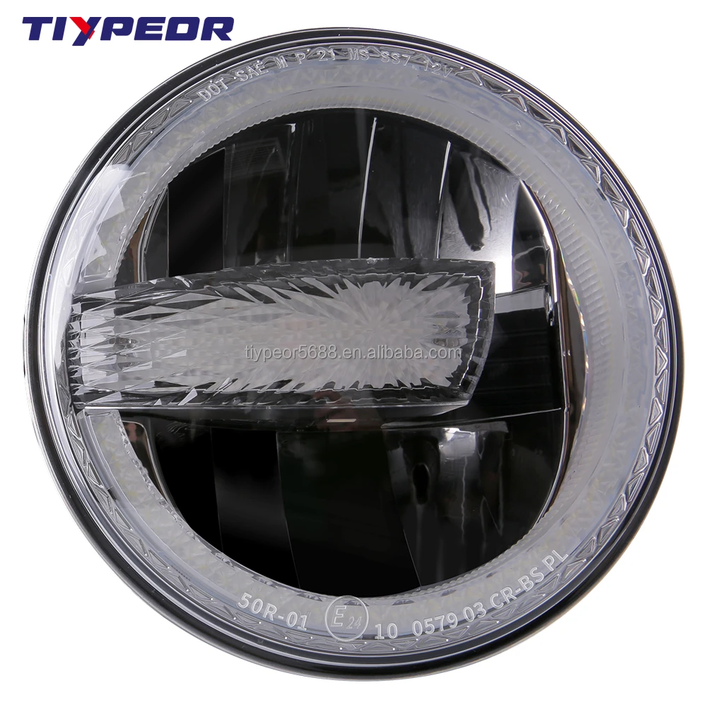 product tiypeor e mark dot headlight for motorcycle jeep wrangler jk 7 inch with white drl conversion for jeep jku led headlight-5