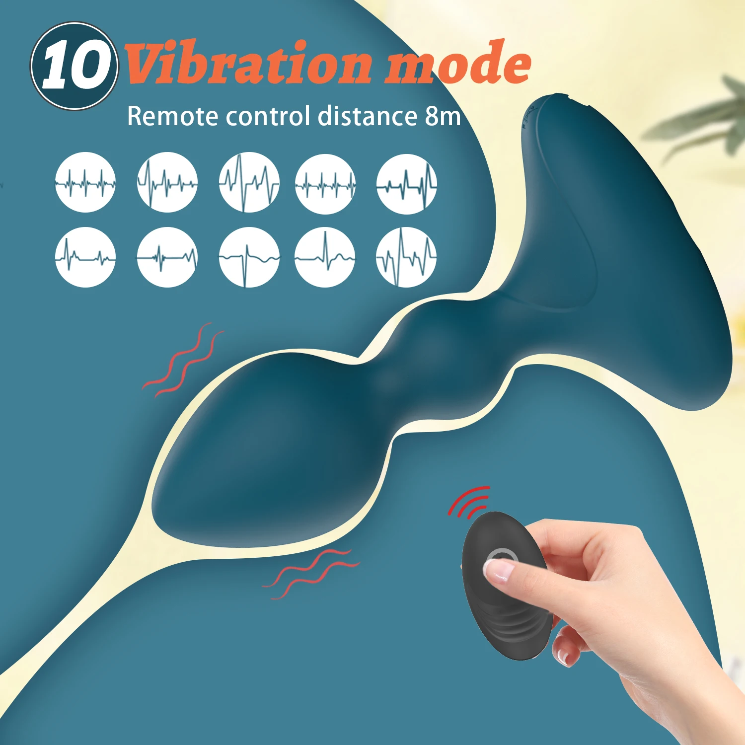 Ylove 10 Modes Remote Control Electric Prostate Massager Silicone Anal Plug and Beads Anal Play Sex Toy