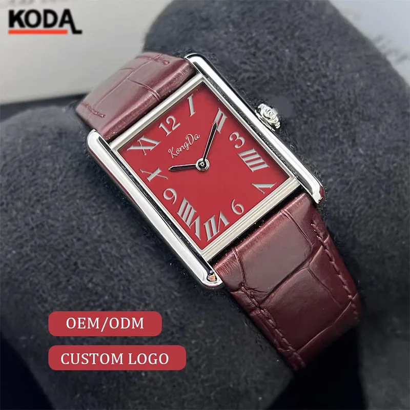 Custom Classic Series High Quality Luxury Leather Band Quartz Watch for Men Square Dial 31mm Business & Fashion Factory Price