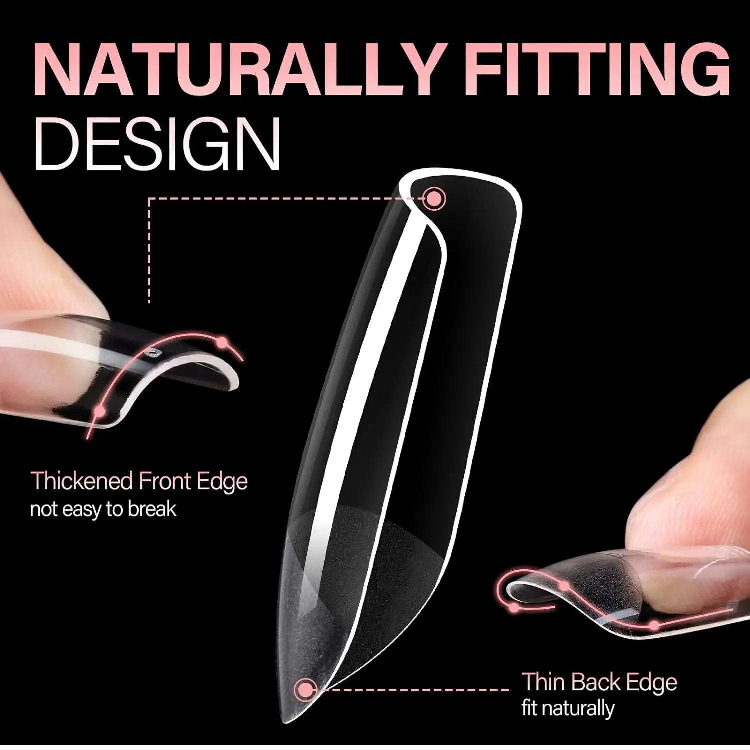 240PCS Pre-Filed Artificial Fingernails Short Square Nail Tips Soft Gel Full Cover Clear Half Matte Acrylic Nail Tips 12 Sizes